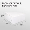 EB - White Cake Boxes - 10x10x3½