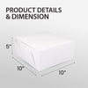 EB - White Cake Boxes - 10x10x5