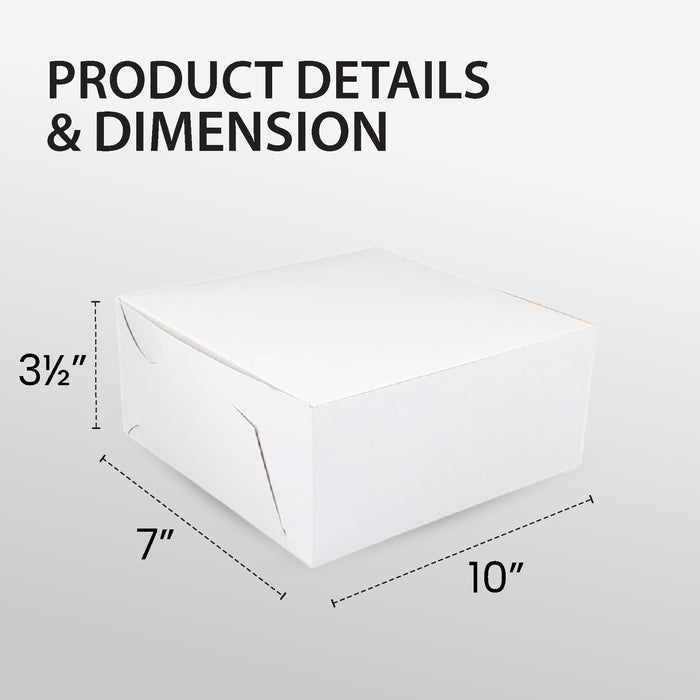 EB - White Cake Boxes - 10x7x3½