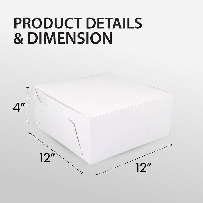 EB - White Cake Boxes - 12x12x4