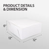 EB - White Cake Boxes - 12x12x6
