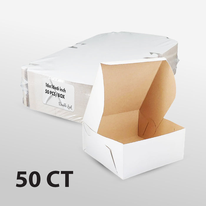 EB - White Cake Boxes - 16x16x6