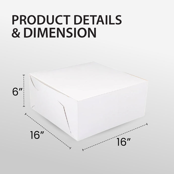 EB - White Cake Boxes - 16x16x6