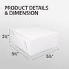 EB - White Cake Boxes - 5½x5½x2½
