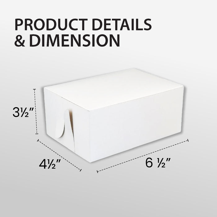 EB - White Cake Boxes - 6 ½x4½x3½