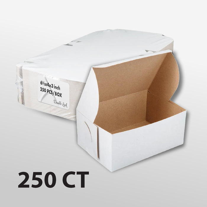 EB - White Cake Boxes - 6½x4x3