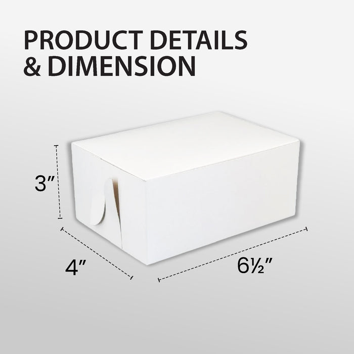 EB - White Cake Boxes - 6½x4x3