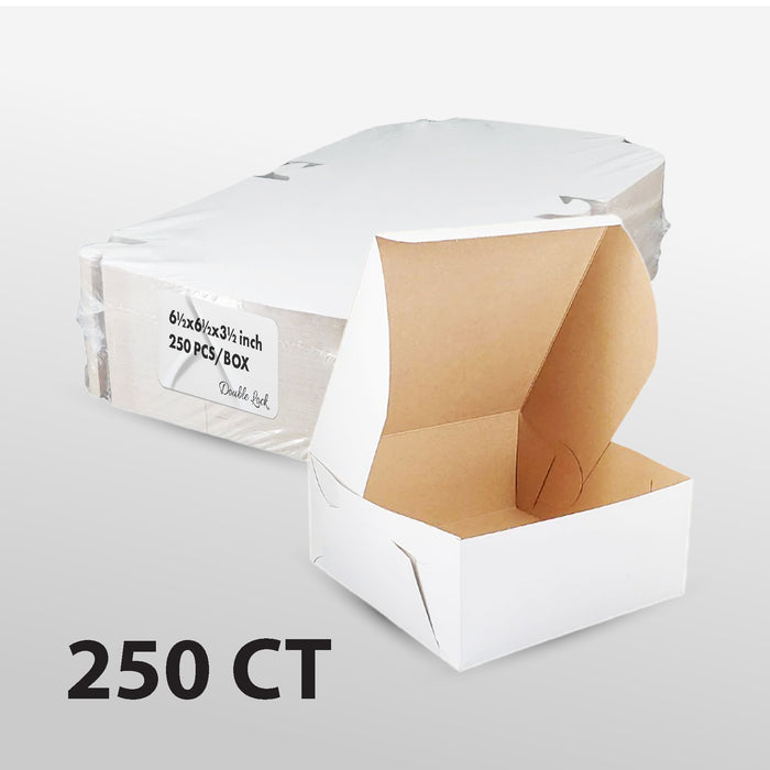 EB - White Cake Boxes - 6½x6½x3½