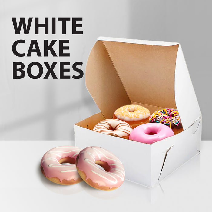 EB - White Cake Boxes - 6½x6½x3½