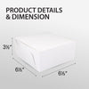 EB - White Cake Boxes - 6½x6½x3½