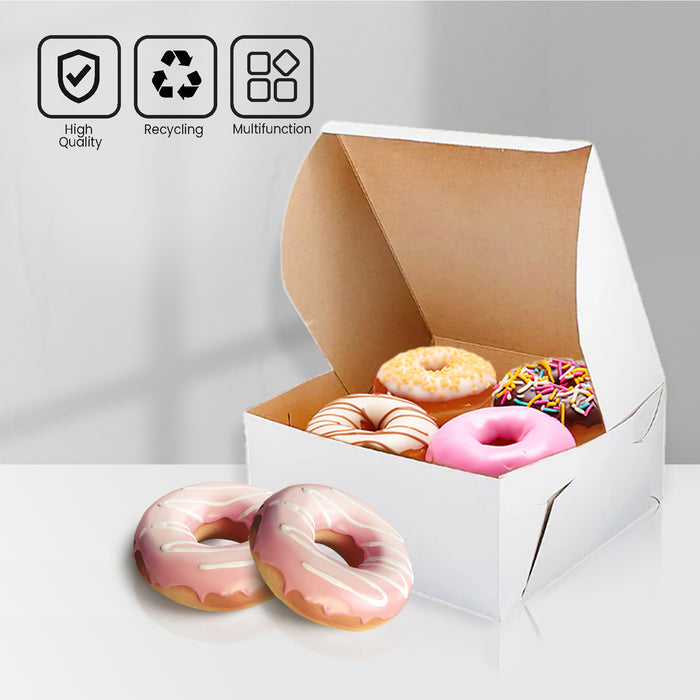EB - White Cake Boxes - 6½x6½x3½