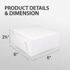 EB - White Cake Boxes - 6x6x2½