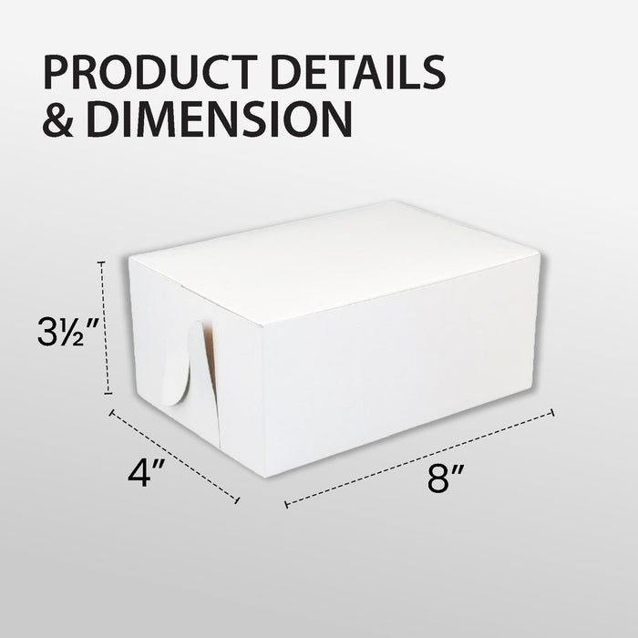 EB - White Cake Boxes - 8x4x3½