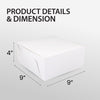 EB - White Cake Boxes - 9x9x4