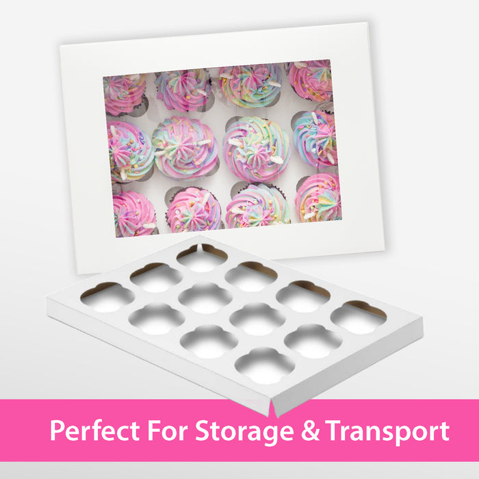 EB - 14 x 10 x 4 - 12 Cupcake Insert Fits Box - White - 5284I