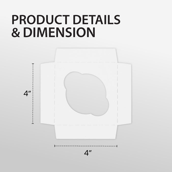 EB - 4 x 4 x 4 - Single Cupcake Insert Fits - White - 5279I
