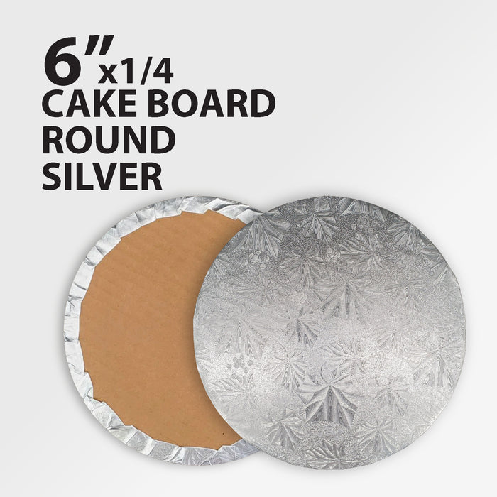Enjay - Cake Board - Round - Silver - 6x1/4
