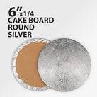 Enjay - Cake Board - Round - Silver - 6x1/4 Enjay - Cake Board - Round - Silver - 6x1/4