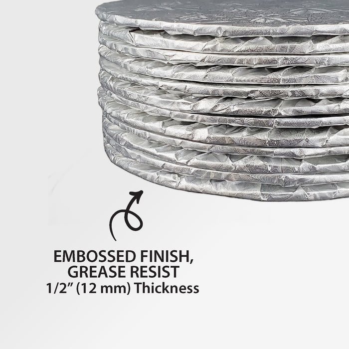 Enjay - Cake Board - Round - Silver - 10x1/2