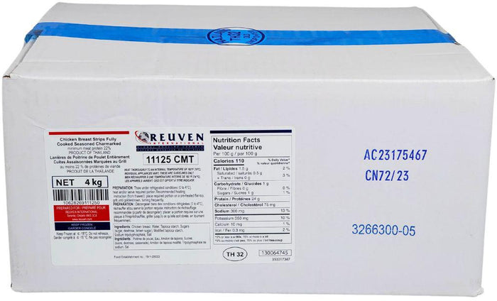 Frozen - Reuven - Cooked - Grilled Chicken Breasts Strips - Halal