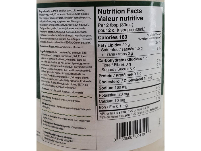 Select - Caesar Dressing - Extra Cream