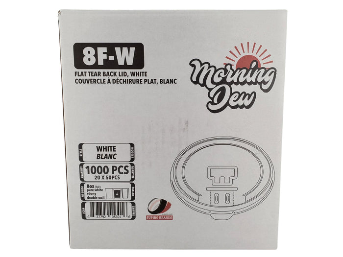 Morning Dew - 8 oz Flat Tear Back Lids