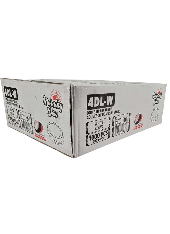 Morning Dew - Dome Sip Lid for 4 oz Hot Paper Cups - White - 4DL-W