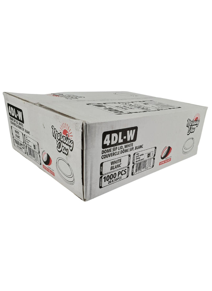 Morning Dew - Dome Sip Lid for 4 oz Hot Paper Cups - White - 4DL-W