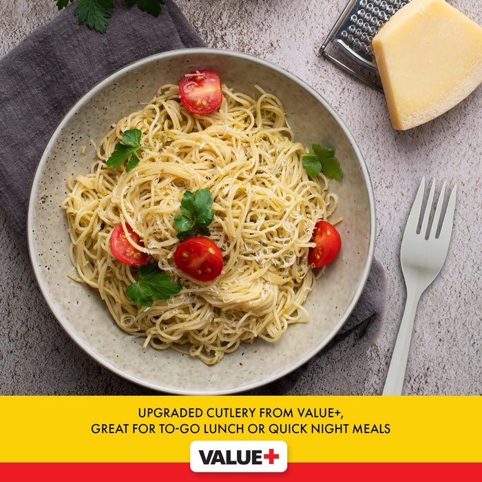 Value+ - Plastic Forks - White - Bulk - B1001