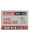 Value+ - Cutlery Kit / Meal Kit - 6pcs - White - F/K/TS/N/S&P - MK-610