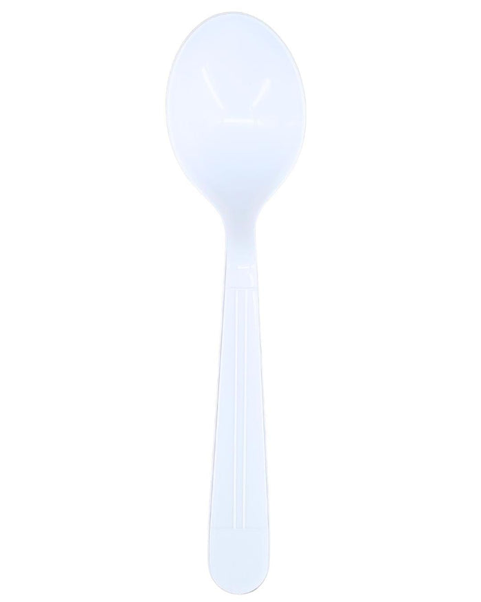 Value+ - Heavy - Plastic Soup Spoons - White - Retail Pack - RP2004