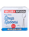 Value+ - Heavy - Plastic Soup Spoons - White - Retail Pack - RP2004