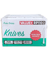 CLR - Value+ - Medium Heavy - Plastic Knife - White - Retail Pack - RP1102