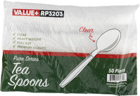 Value+ - Heavy - Plastic Tea Spoons - Clear - Retail Pack - RP3203 Value+ - Heavy - Plastic Tea Spoons - Clear - Retail Pack - RP3203
