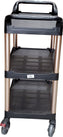 CLR - Black Utility Cart 3 shelf 67.5x43.5x36.5 - Smalll Size CLR - Black Utility Cart 3 shelf 67.5x43.5x36.5 - Smalll Size