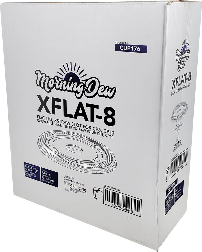 Morning Dew - Clear Flat Lid - 7-8-10oz XFLAT-8 - 78mm