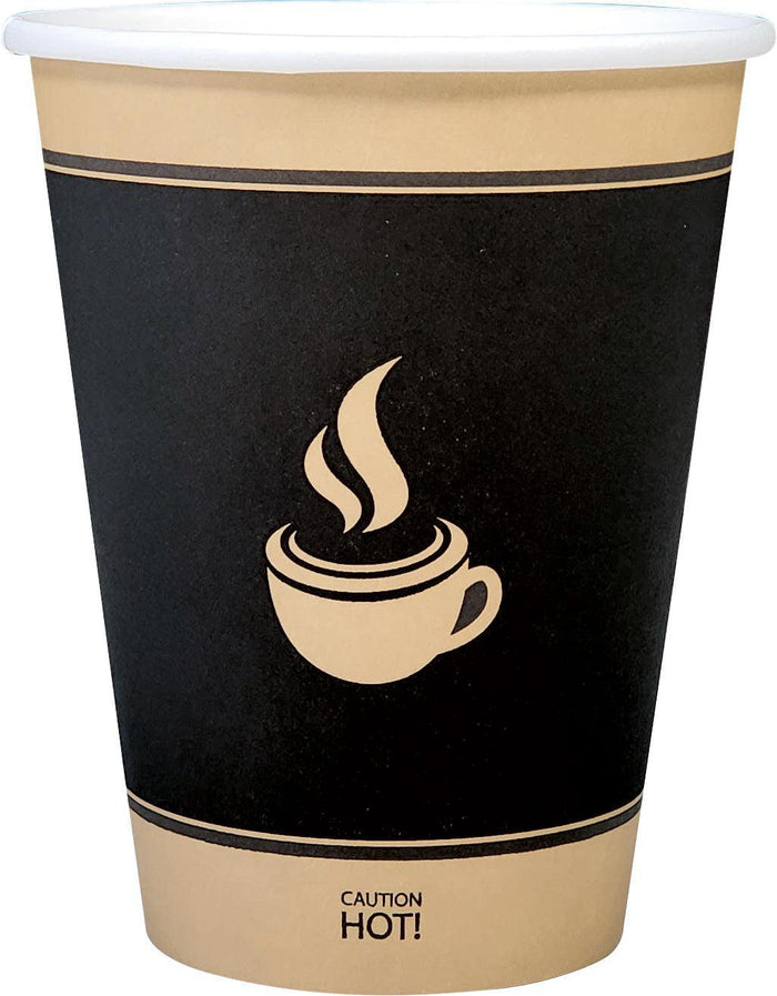 Morning Dew - 12oz Hot Paper Cups - Ebony Print - H12E