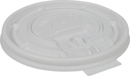 XC - Eco-Craze/Arrow - White Flat Tear Back Lids for 10-24oz Hot Cup - LFW10+