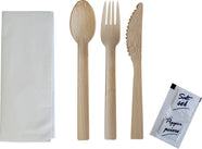 Eco-Craze - Disposable Bamboo 6pcs Cutlery Kit - K/F/S/N/SP NBB-M611 Eco-Craze - Disposable Bamboo 6pcs Cutlery Kit - K/F/S/N/SP NBB-M611