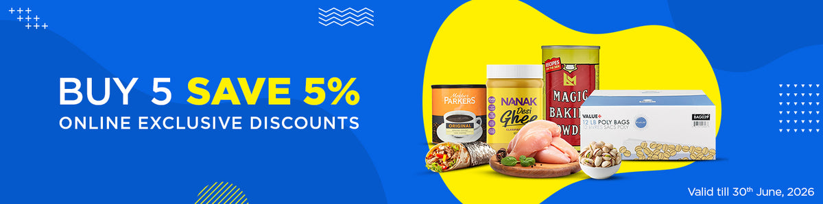 A1 Cash and Carry Monthly Online Exclusive: Buy 5 Save 5% Deals