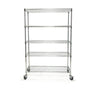 Chrome Wire Shelving - 5 Shelves w/ Wheels - 48x18x72