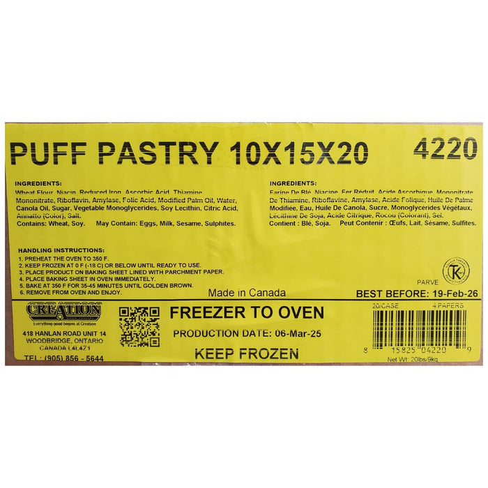Creation - Puff Pastry Sheet - 10x15