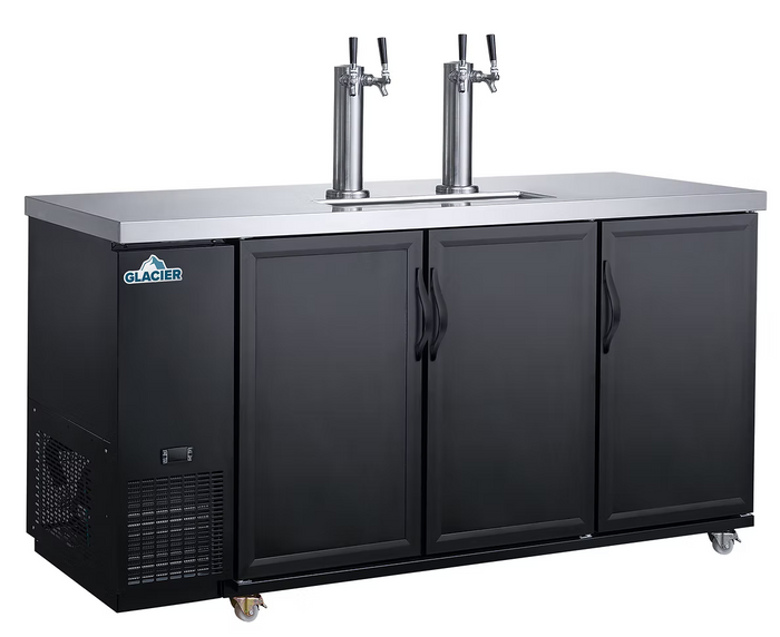 GLACIER - Dual Tap Kegerator 3 Door 73*27*36 - GDD-73