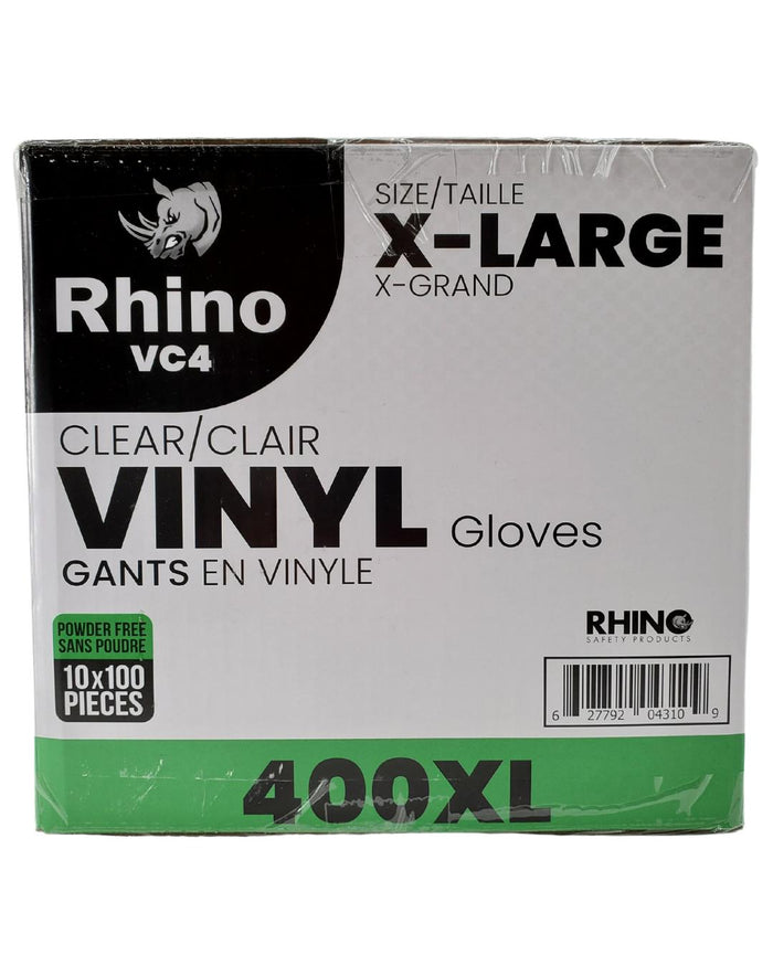 Rhino - VC4 - Clear Vinyl Gloves - Extra Large - 400XL