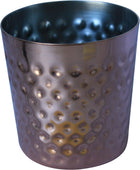 French fry cup SS 400ML hammered copper plated - 8.5cm dia x 8.8cm ht