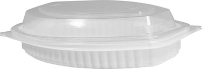 CLR - Value+ - 12WC - Oval Container - 12oz - White w/Clear Lid CLR - Value+ - 12WC - Oval Container - 12oz - White w/Clear Lid