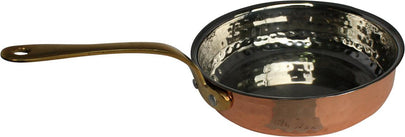 Fry Pan SS Hammered 300Ml (Copper Plated) No.2 With 1 Long Gold Handle, 13.5cm Fry Pan SS Hammered 300Ml (Copper Plated) No.2 With 1 Long Gold Handle, 13.5cm