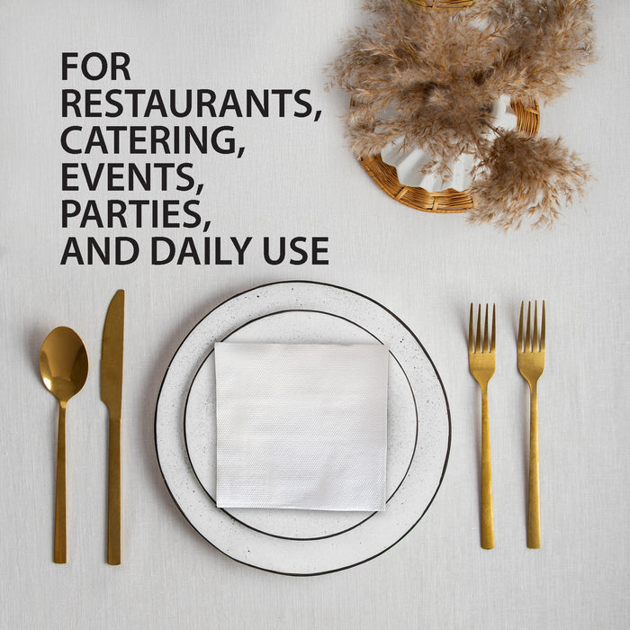 Mayfair - 1 Ply Cocktail Napkins 1/4 Fold - White - CNAP01