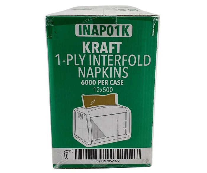 Mayfair - 1 ply Interfold Napkins 1/4 Fold - Kraft - INAP01K