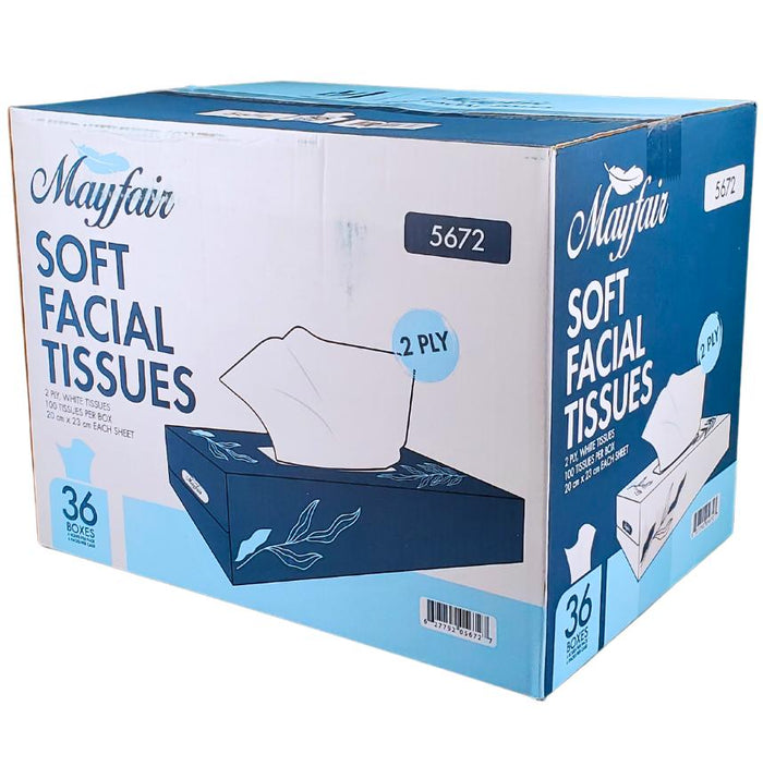 Mayfair - 2ply White Facial Tissue- 100 shts. - 5672
